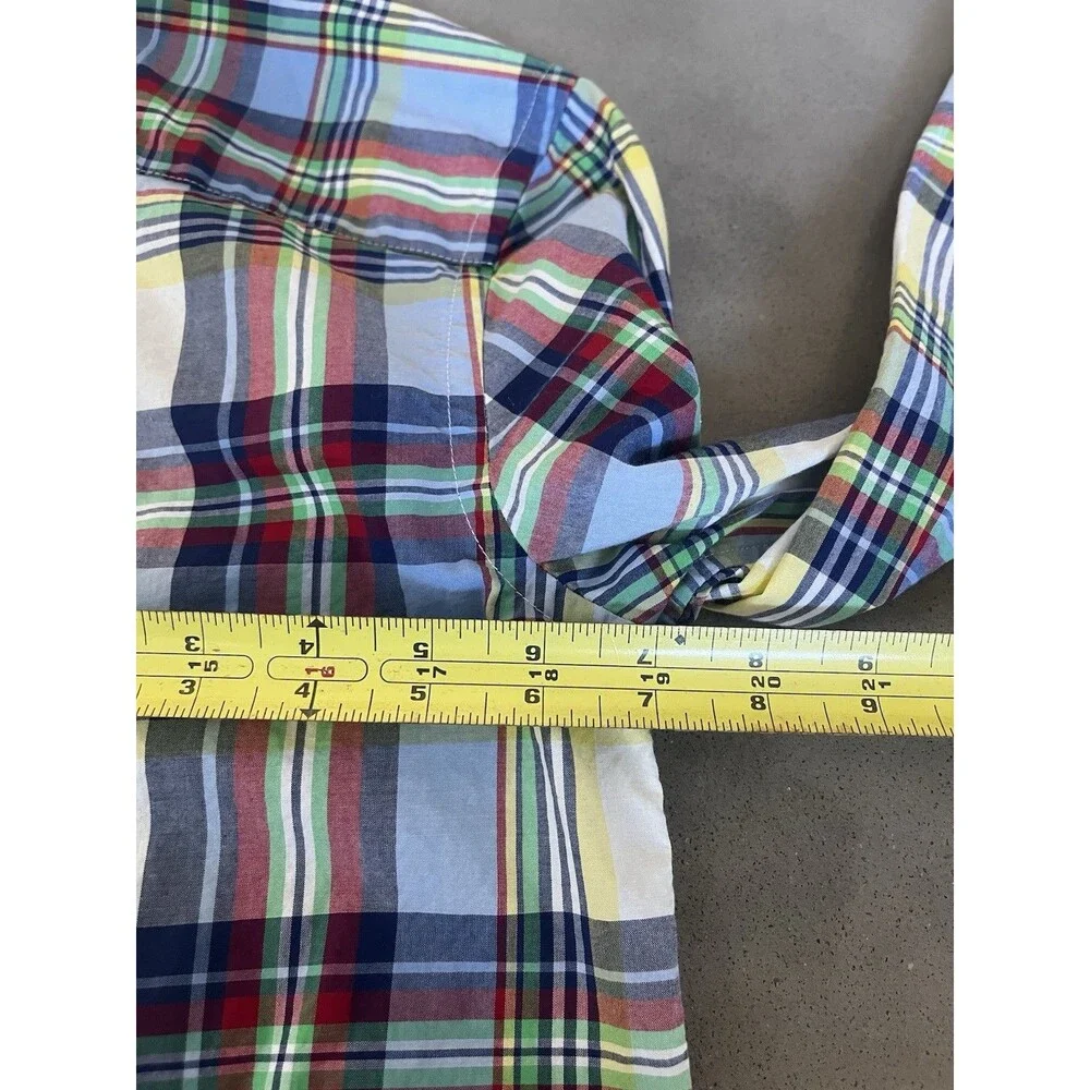 Ralph Lauren Pony Polo Boys Long Sleeve Plaid Button Up Shirt Size 14-16